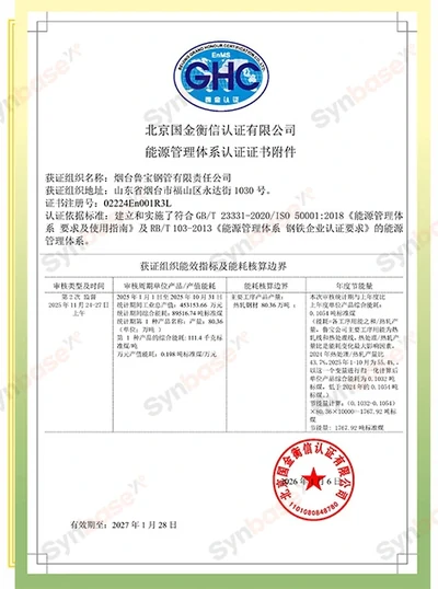Lubao Steel Pipe — Energy management system certificate annex