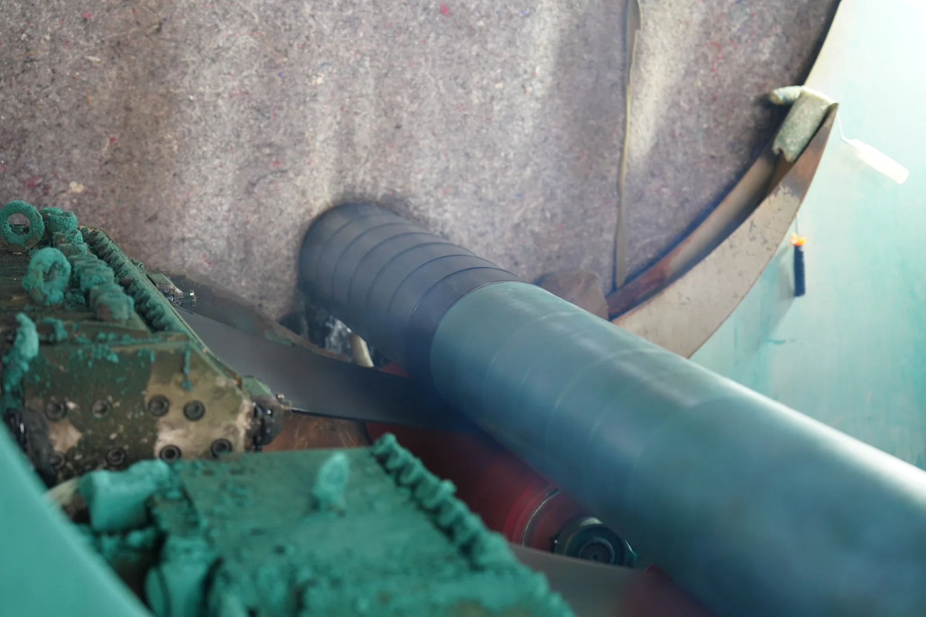 Close-up of pipe anticorrosion wrapping