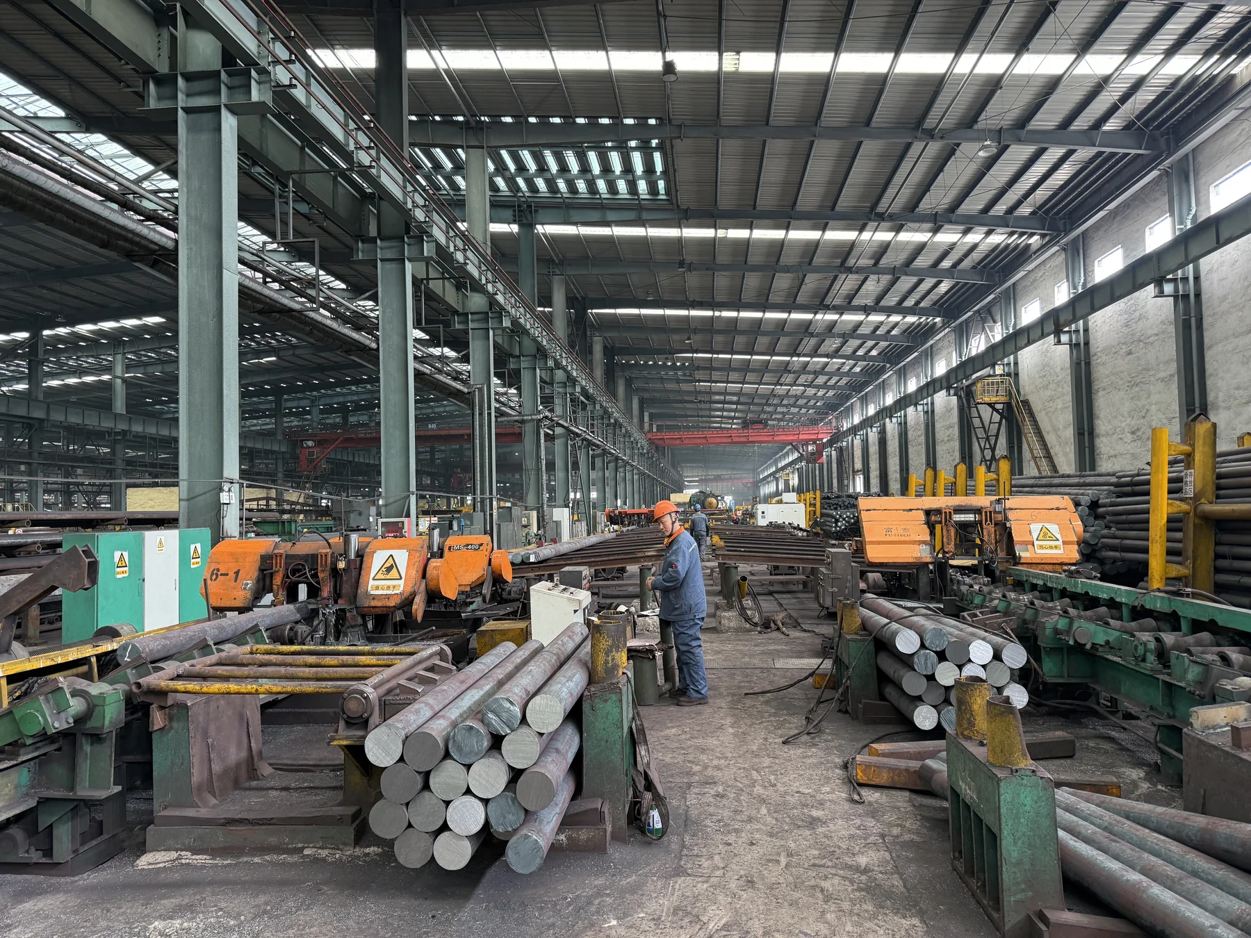 Steel pipe workshop and round billet preparation area