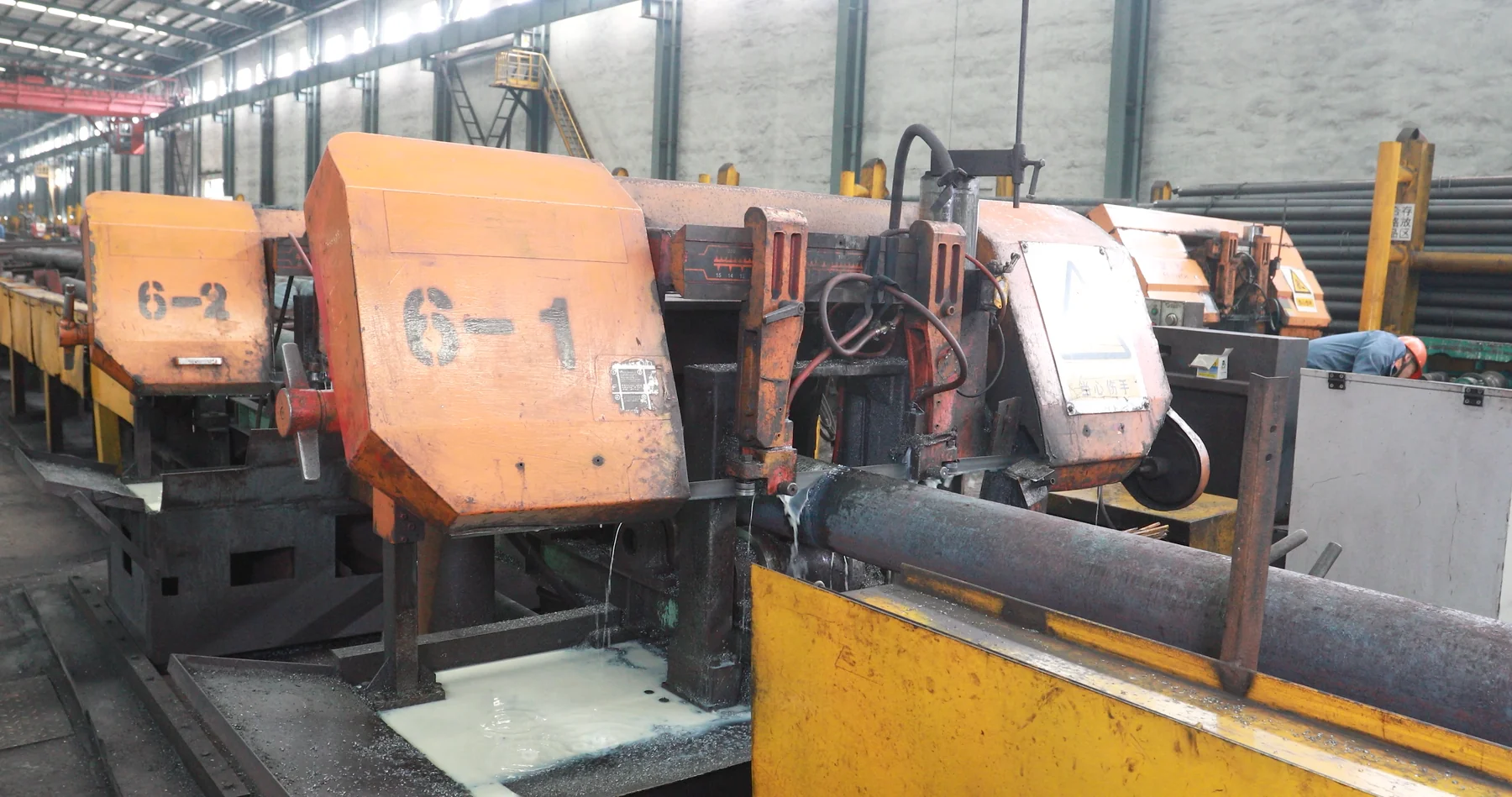 Multi-stand steel pipe processing line