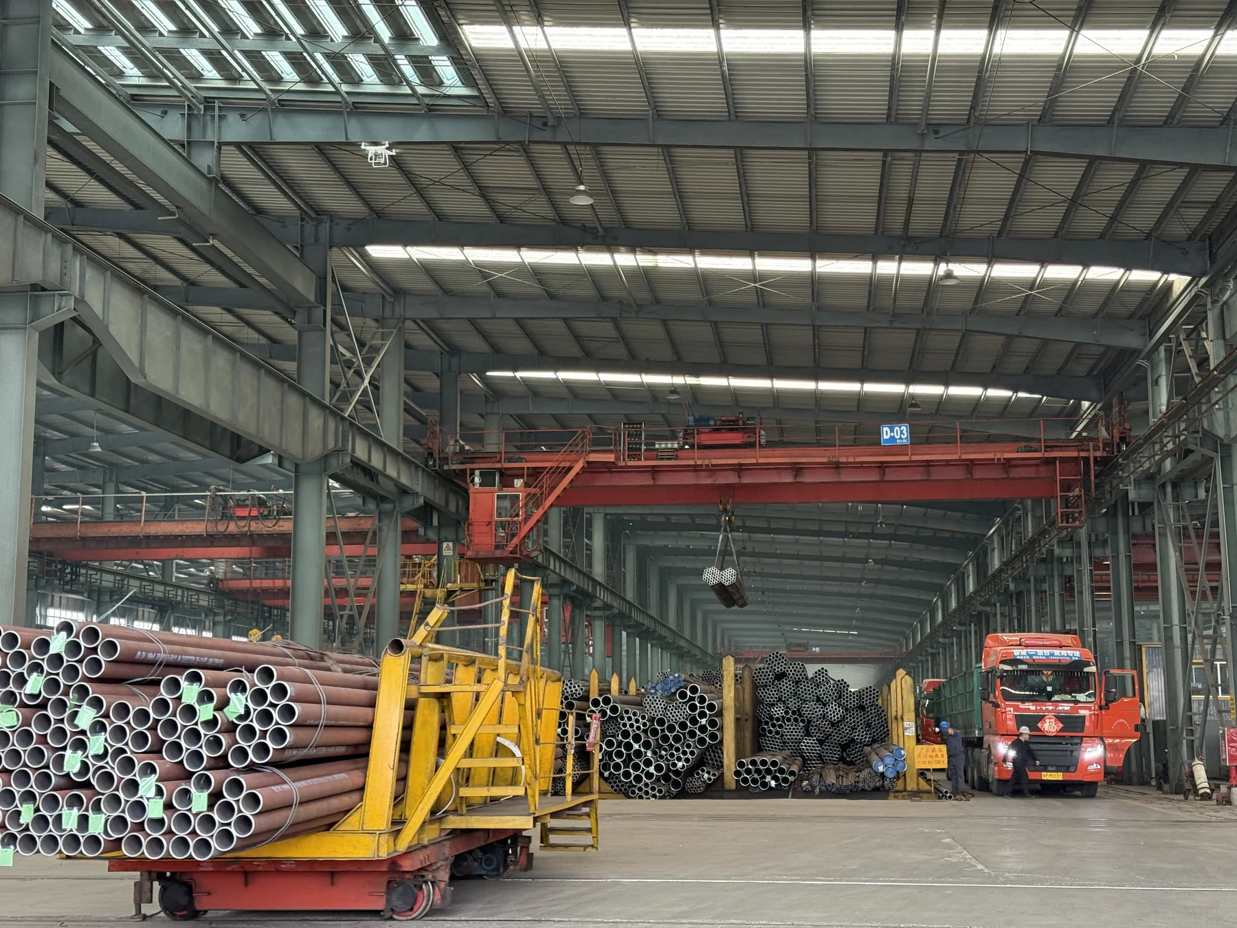 Steel pipe storage and dispatch area