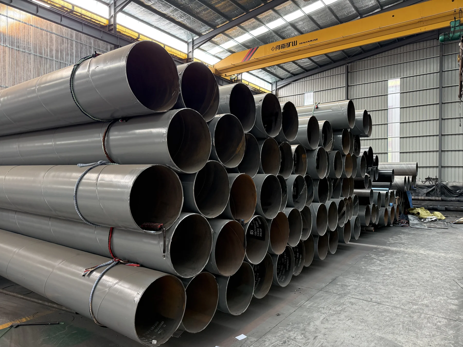 Large-diameter steel pipe inventory